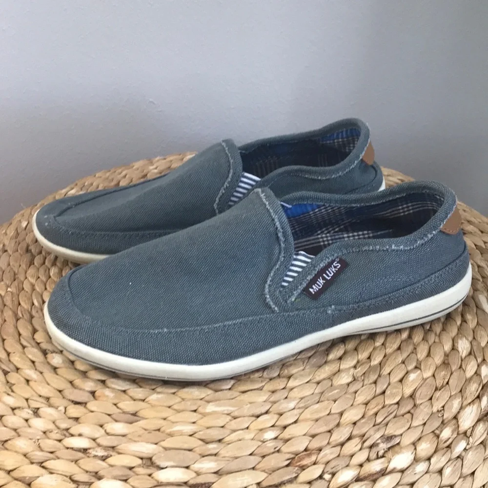 Men’s Muk Luks Otto Grey Canvas Shoes 9